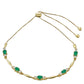 Pulsera de Oro 9K con Esmeralda de Brasil y Zircón natural
