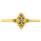 Anillo de Plata Bañada en Oro con Diamante Verde