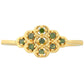 Anillo de Plata Bañada en Oro con Diamante Verde