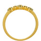 Anillo de Plata Bañada en Oro con Diamante Verde