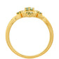 Anillo de Plata Bañada en Oro con Diamante Verde