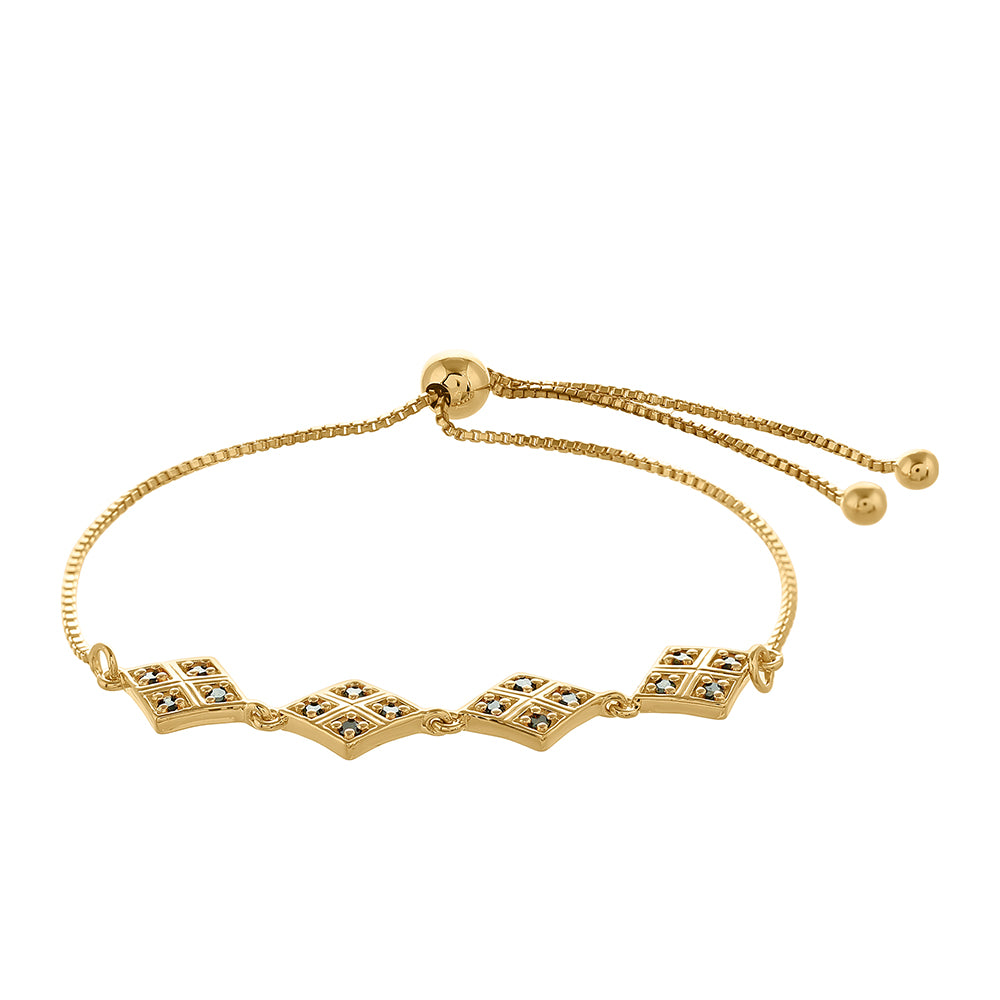 Pulsera de Plata Bañada en Oro con Diamante Verde 2 