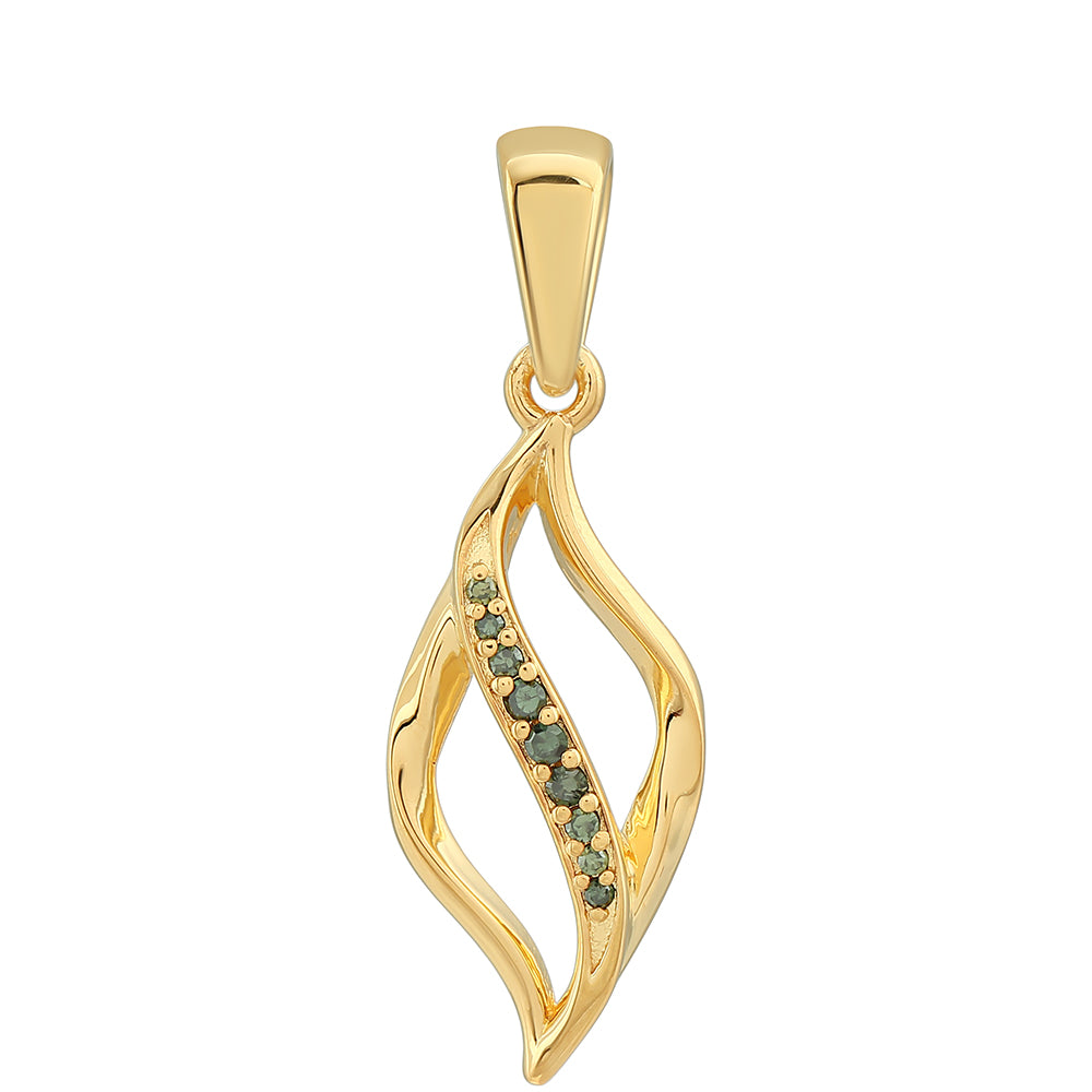 Colgante de Plata Bañada en Oro con Diamante Verde 1 