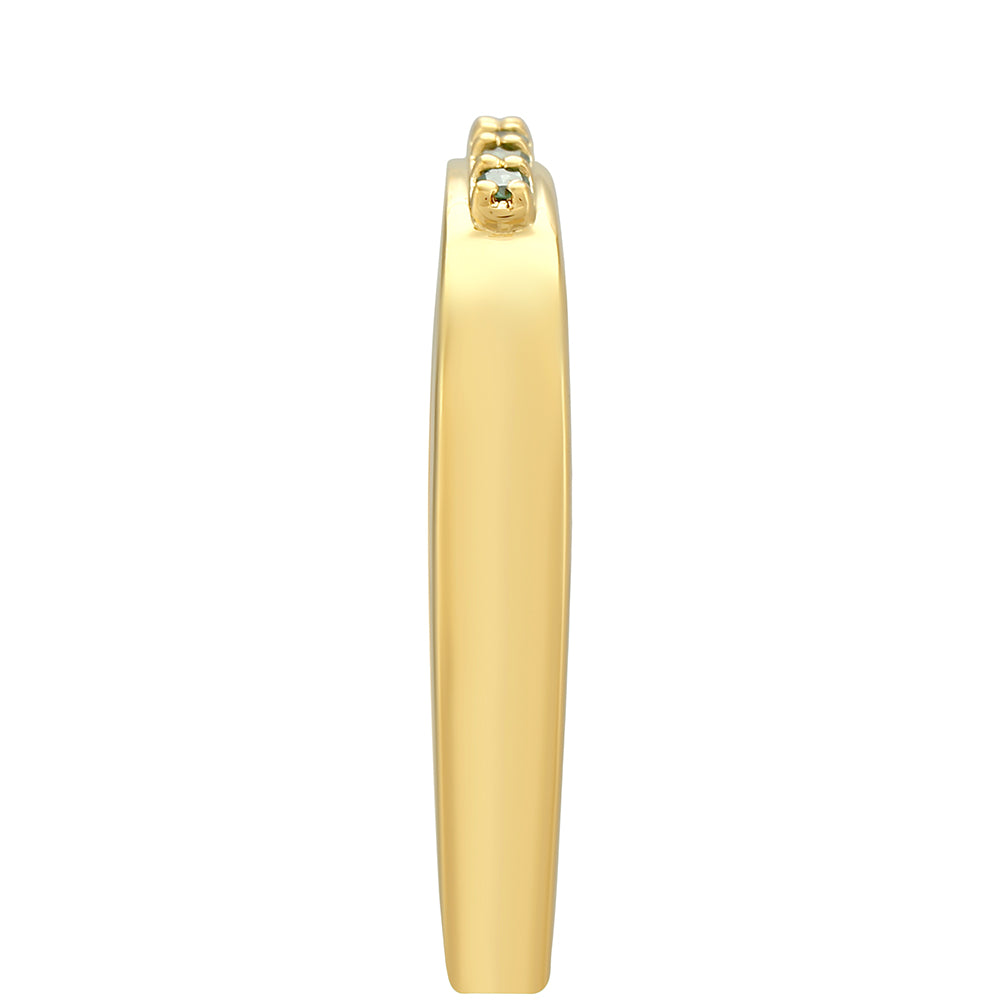 Anillo de Plata Bañada en Oro con Diamante Verde 3 