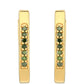 Pendientes de Plata Bañada en Oro con Diamante Verde