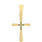 Cruz Colgante de Plata Bañada en Oro con Diamante Verde