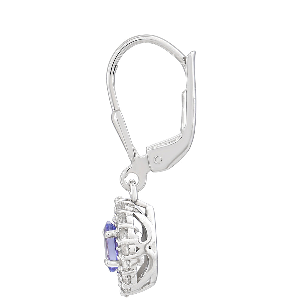 Pendientes de Plata con Tanzanita AAA y Topacio Blanco 2 