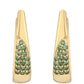 Pendientes de Plata Bañada en Oro con Diamante Verde