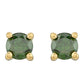 Pendientes de Plata Bañada en Oro con Diamante Verde