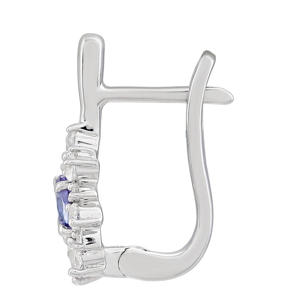 Pendientes de Plata con Tanzanita AAA y Topacio Blanco 2 