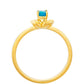 Anillo de Plata Bañada en Oro con Ópalo Azul Paraiba de Etiopía