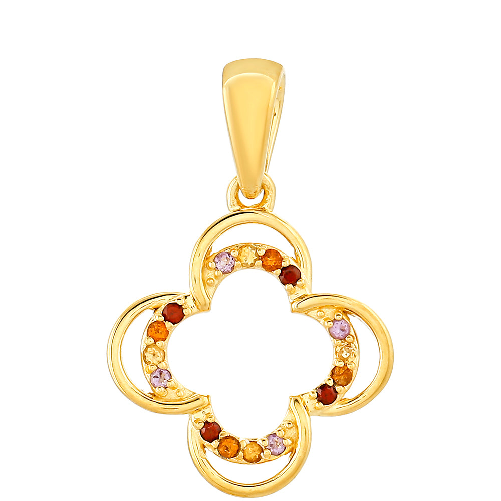 Colgante de Plata Bañada en Oro con Amatista y Citrino de Madeira