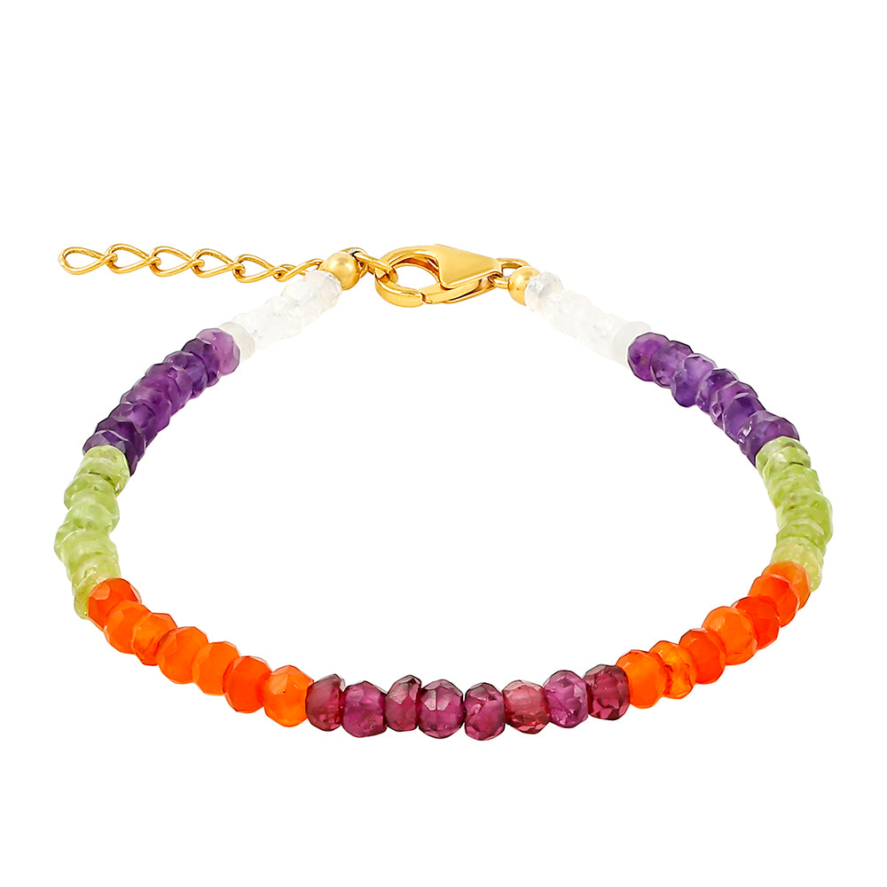 Pulsera de Plata Bañada en Oro con Priedra Preciosa Caleidoscopio 1 