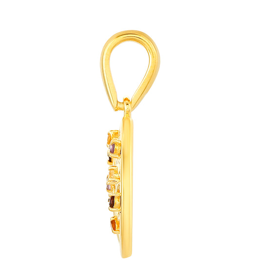 Colgante de Plata Bañada en Oro con Amatista y Citrino de Madeira