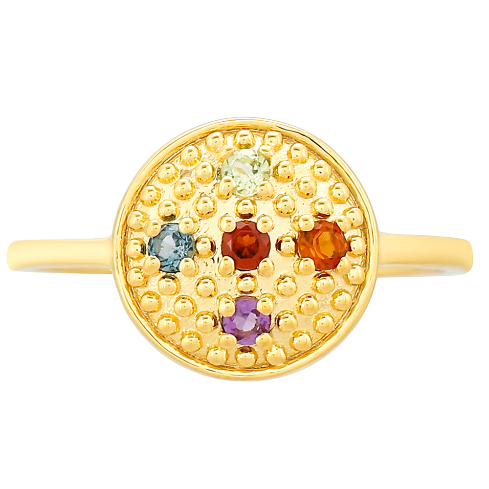 Anillo de Plata Bañada en Oro con Amatista y Citrino de Madeira 1 