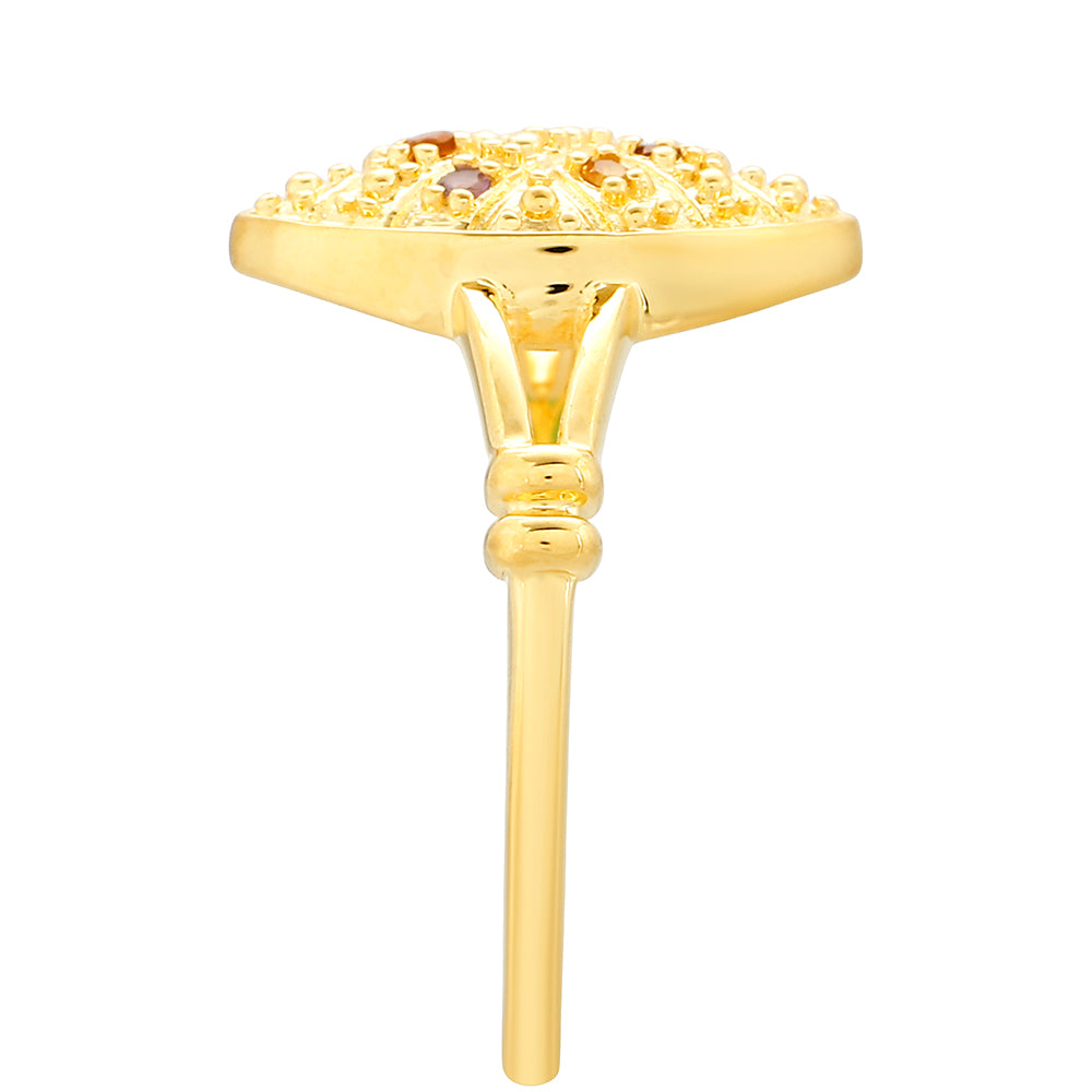 Anillo de Plata Bañada en Oro con Amatista y Citrino de Madeira 3 