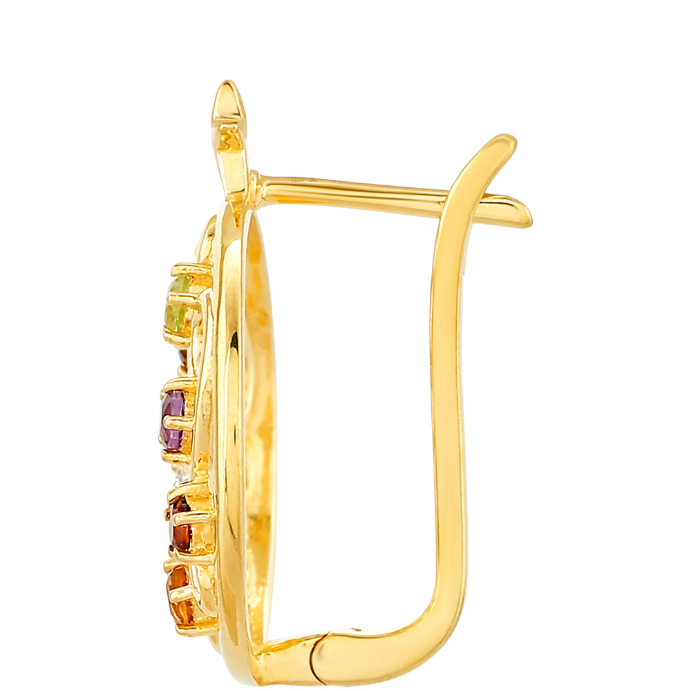 Pendientes de Plata Bañada en Oro con Amatista y Citrino 2 