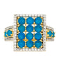 Anillo de Plata Bañada en Oro con Ópalo Azul Paraiba de Etiopía y Topacio Blanco