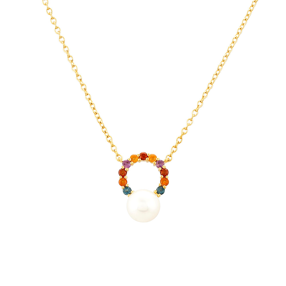 Collar de Plata Bañada en Oro con Amatista y Citrino de Madeira 1 