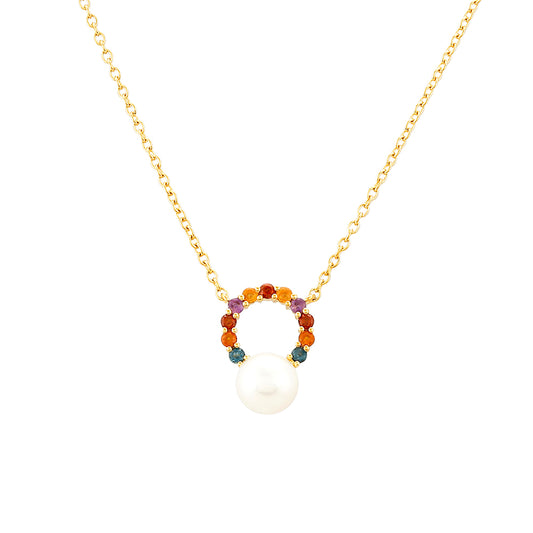 Collar de Plata Bañada en Oro con Amatista y Citrino de Madeira