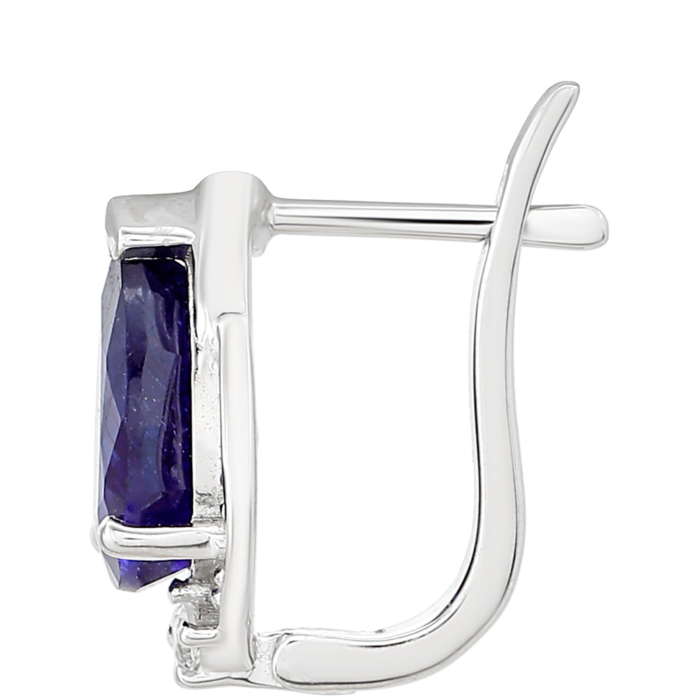 Pendientes de Plata con Zafiro de Tailandia y Topacio Blanco 2 