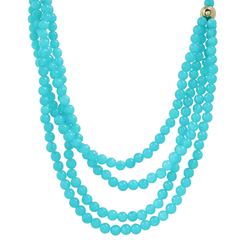 Collar Pepita con Cuarzo Paraiba y Hematita Oro