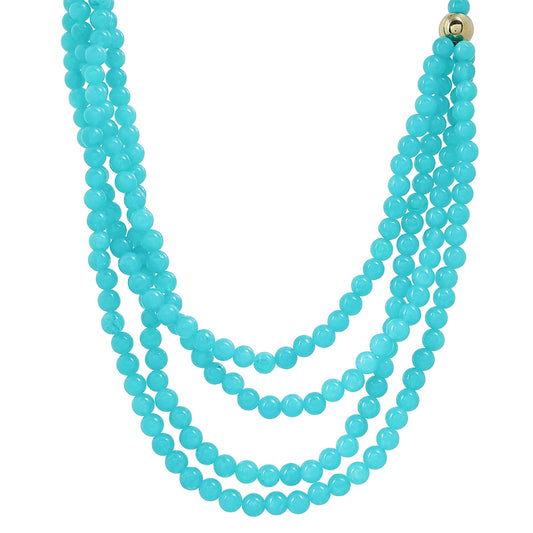 Collar Pepita con Cuarzo Paraiba y Hematita Oro