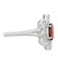 Anillo de Plata con Granate y Topacio Blanco