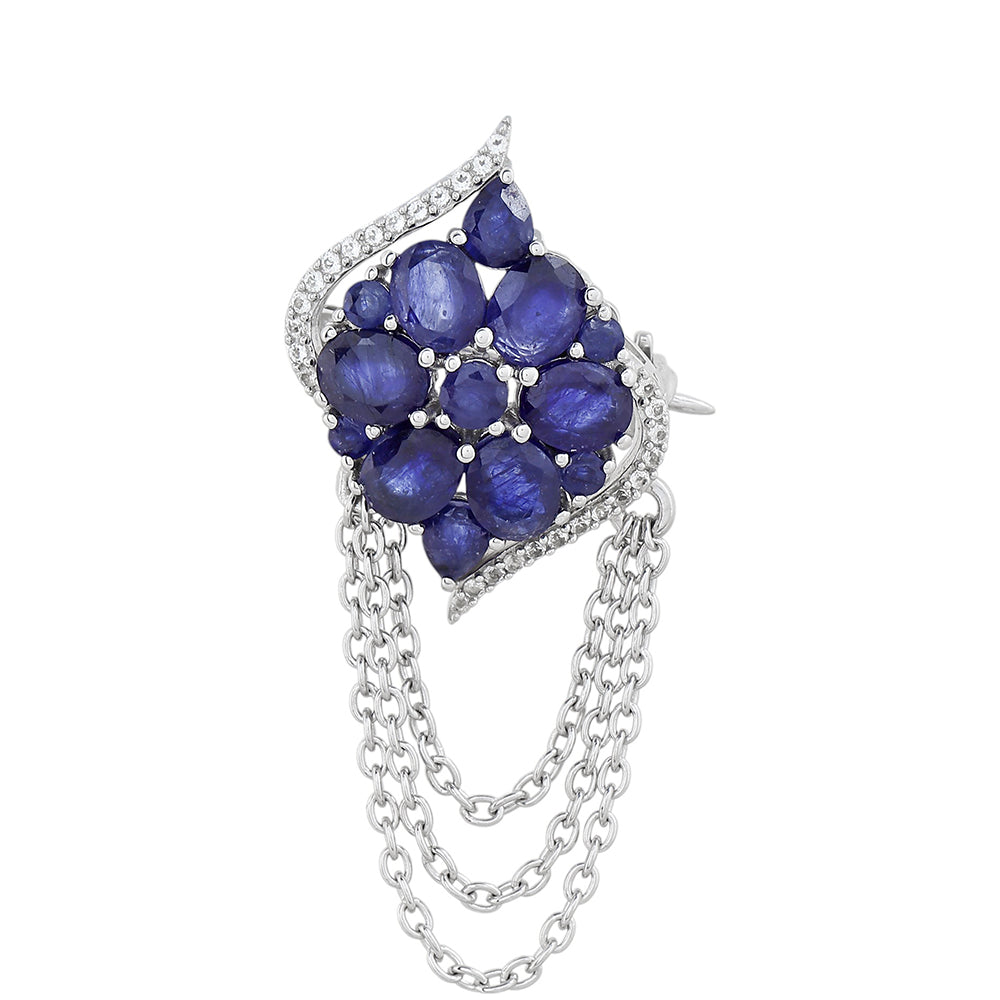 Broche de Plata con Zafiro de Tailandia 1 