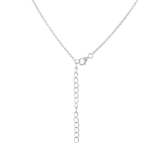 Collar de Plata con Zafiro de Tailandia y Topacio Blanco