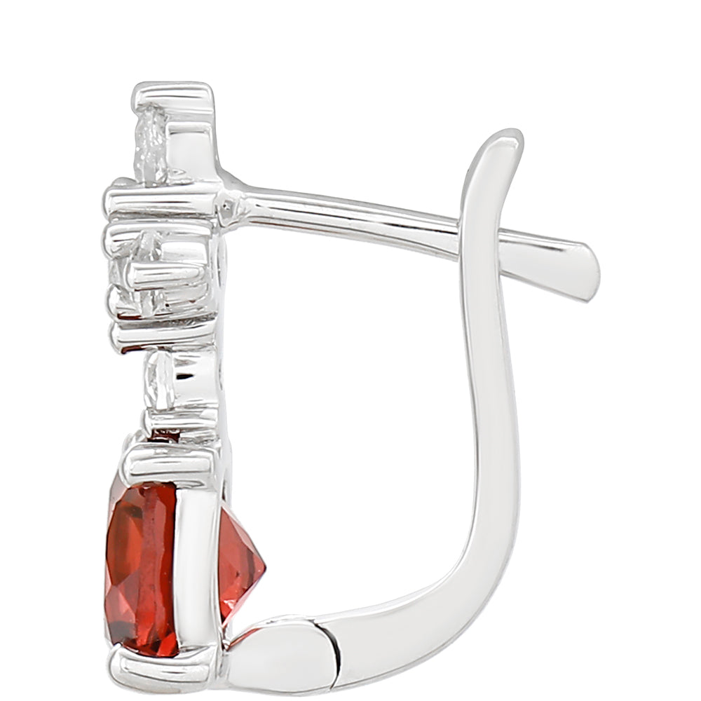 Pendientes de Plata con Granate y Topacio Blanco 2 