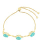 Pulsera de Plata Bañada en Oro con Cuarzo Paraiba