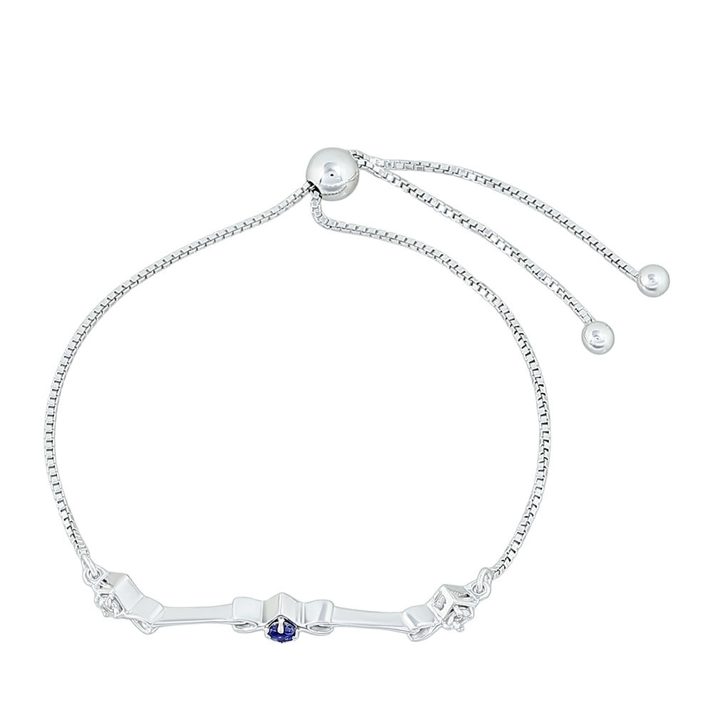 Pulsera de Plata con Zafiro de Tailandia y Topacio Blanco