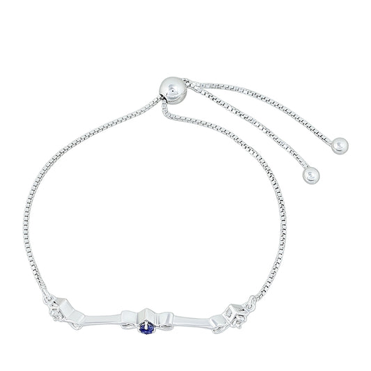 Pulsera de Plata con Zafiro de Tailandia y Topacio Blanco