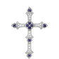 Cruz Colgante de Plata con Zafiro de Tailandia y Topacio Blanco