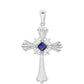 Cruz Colgante de Plata con Zafiro de Tailandia