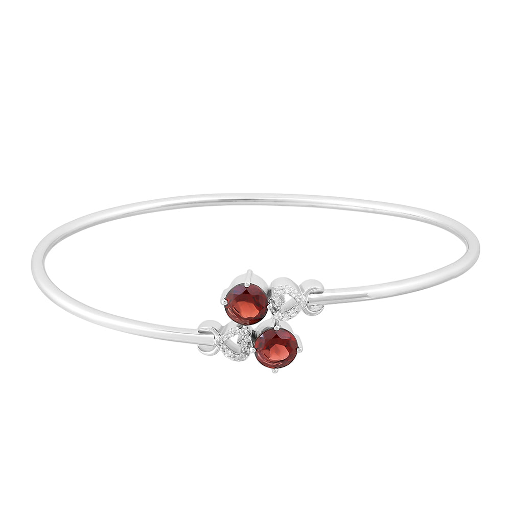 Brazalete de Plata con Granate y Topacio Blanco