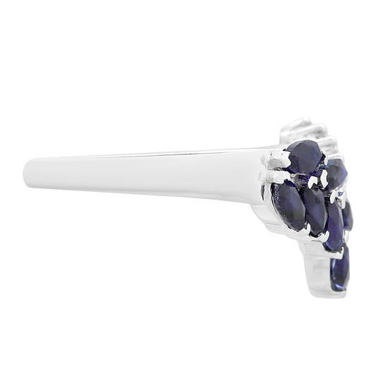 Anillo de Plata con Zafiro de Tailandia y Topacio Blanco