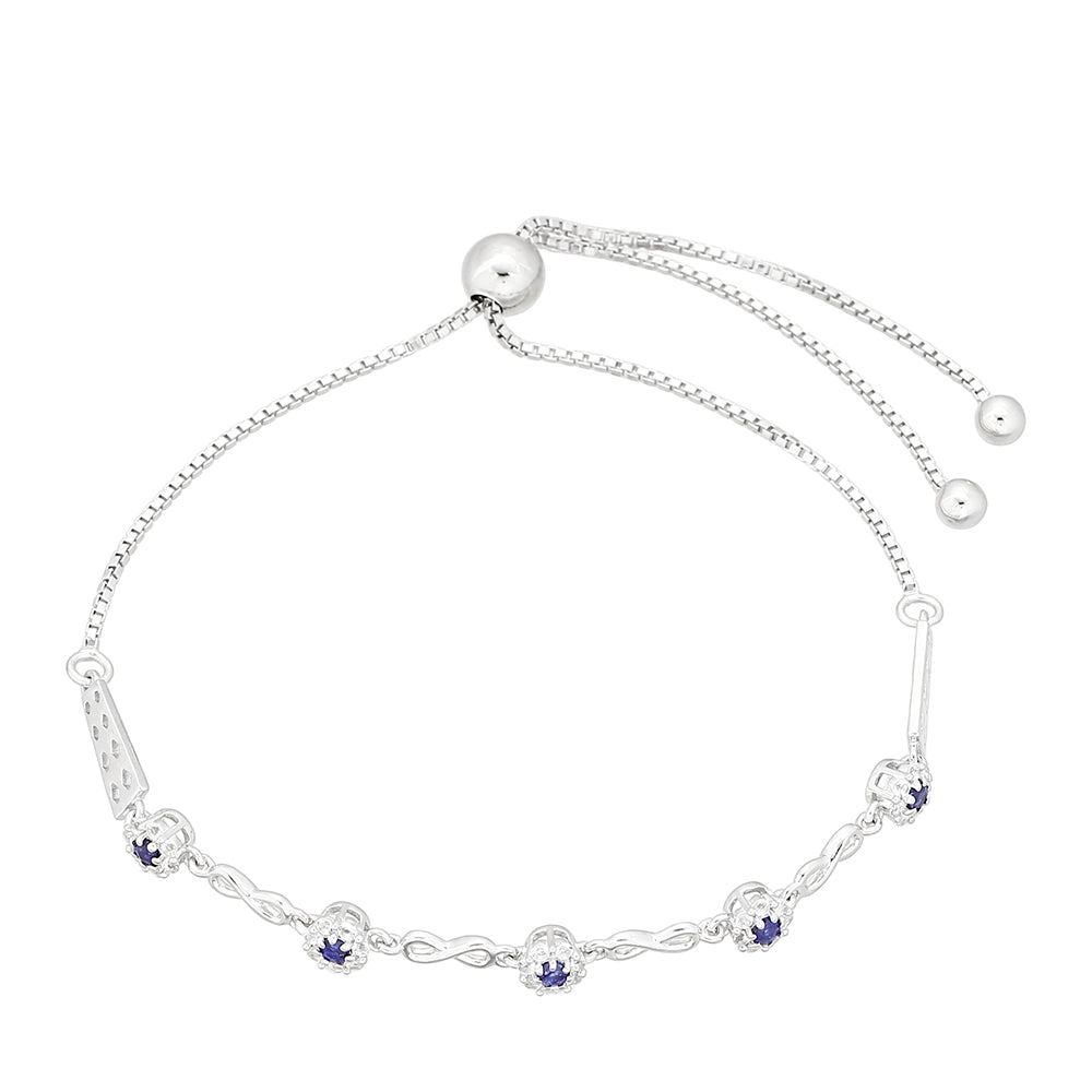 Pulsera de Plata con Zafiro de Tailandia y Topacio Blanco 2 