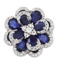 Anillo de Plata con Zafiro de Tailandia y Topacio Blanco