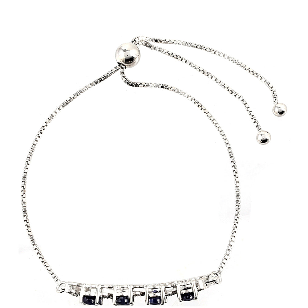 Pulsera de Plata con Zafiro de Tailandia y Topacio Blanco