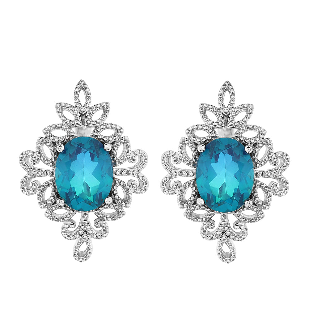 Pendientes de Plata con Cuarzo Pavo Real 1 