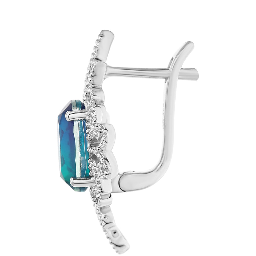 Pendientes de Plata con Cuarzo Pavo Real