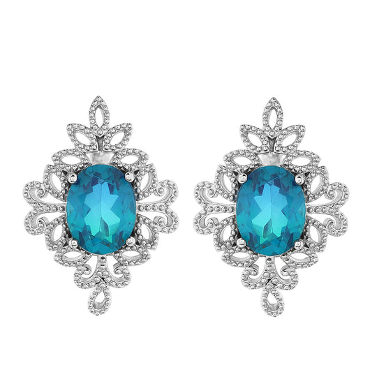 Pendientes de Plata con Cuarzo Pavo Real