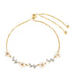 Pulsera de Plata Bañada en Oro con Perla Barroca Cultivada de Agua Dulce y Topacio Blanco