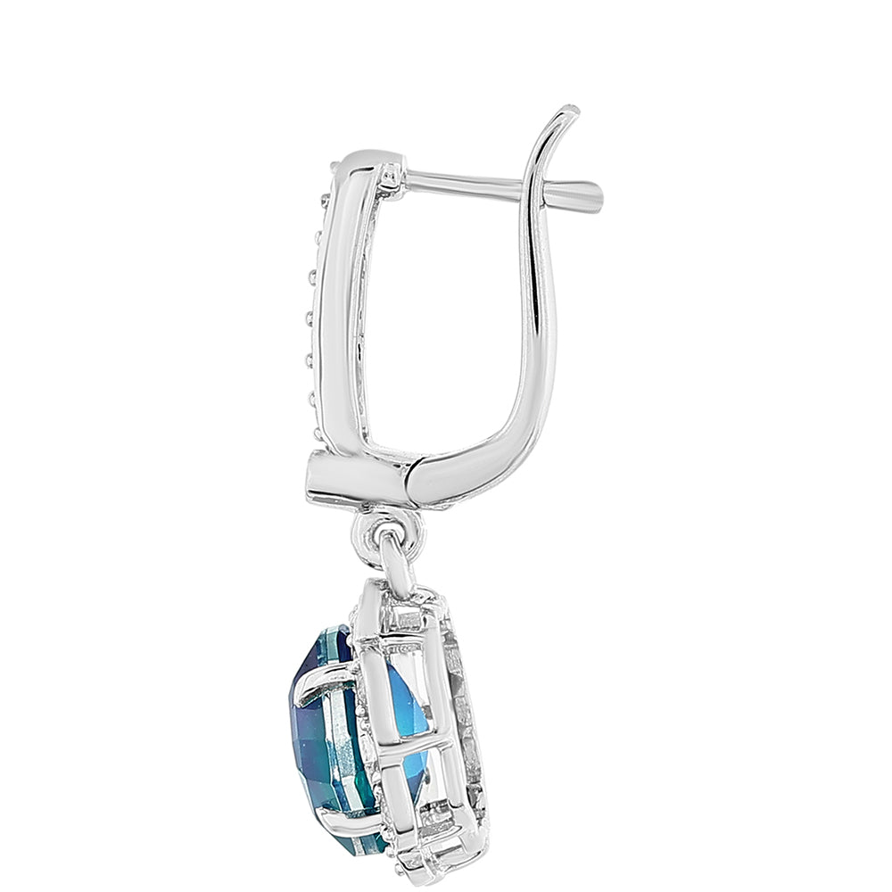 Pendientes de Plata con Cuarzo Pavo Real y Topacio Blanco 2 