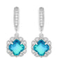 Pendientes de Plata con Cuarzo Pavo Real y Topacio Blanco