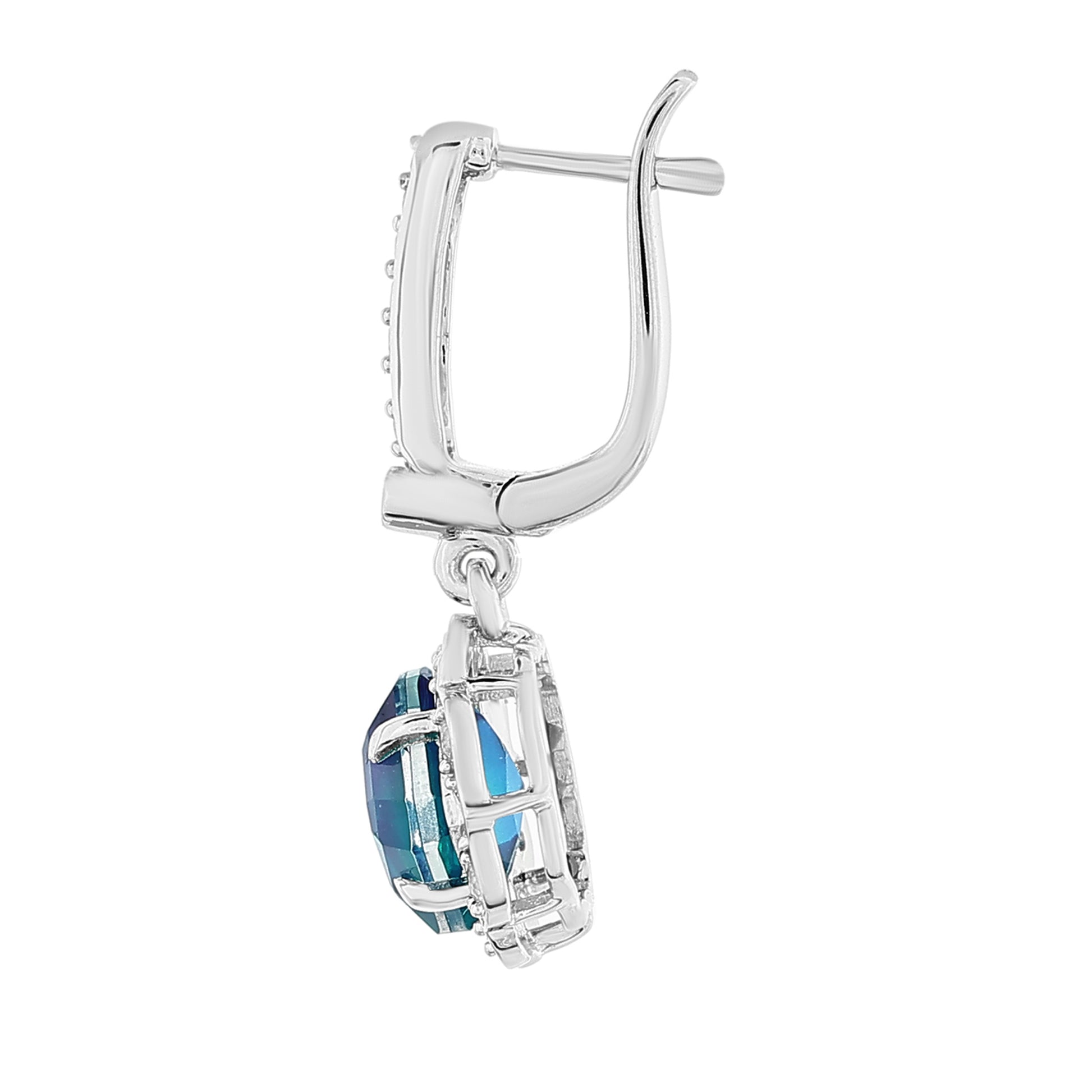 Pendientes de Plata con Cuarzo Pavo Real y Topacio Blanco 3 