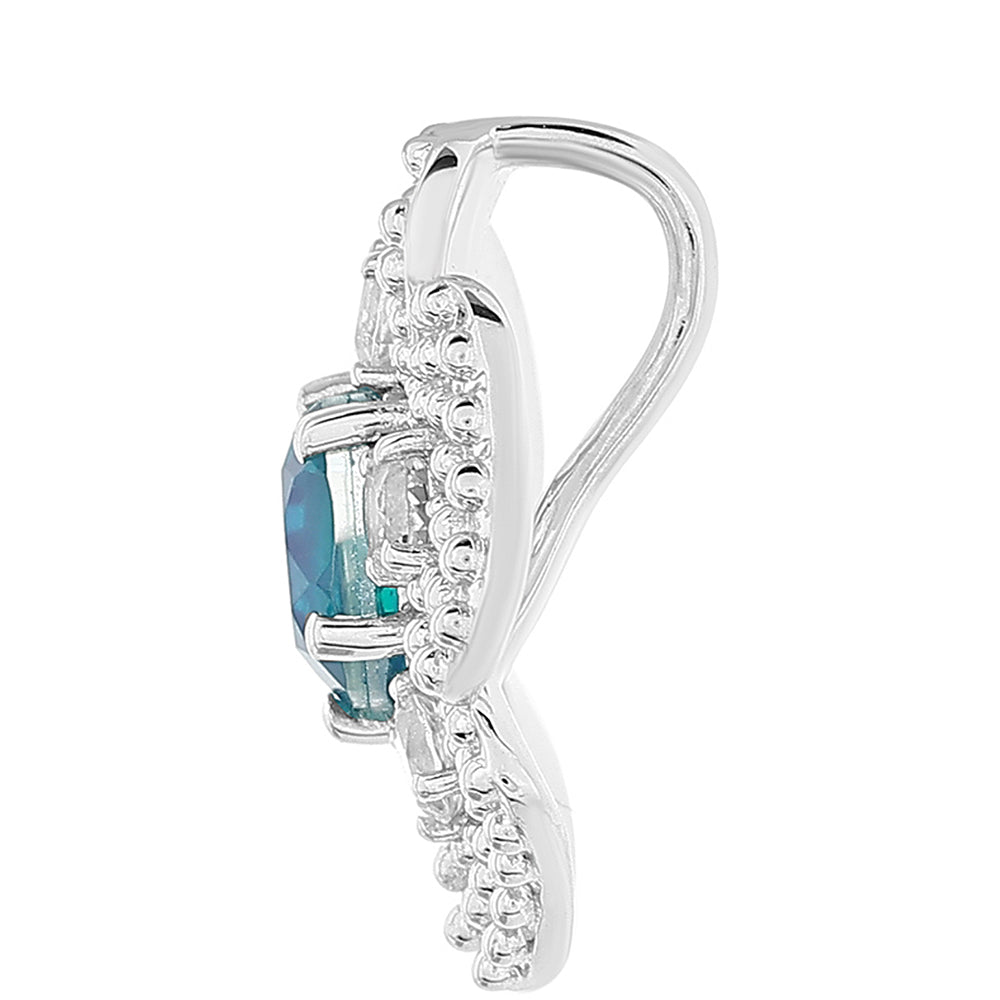 Colgante de Plata con Cuarzo Pavo Real y Topacio Blanco 2 