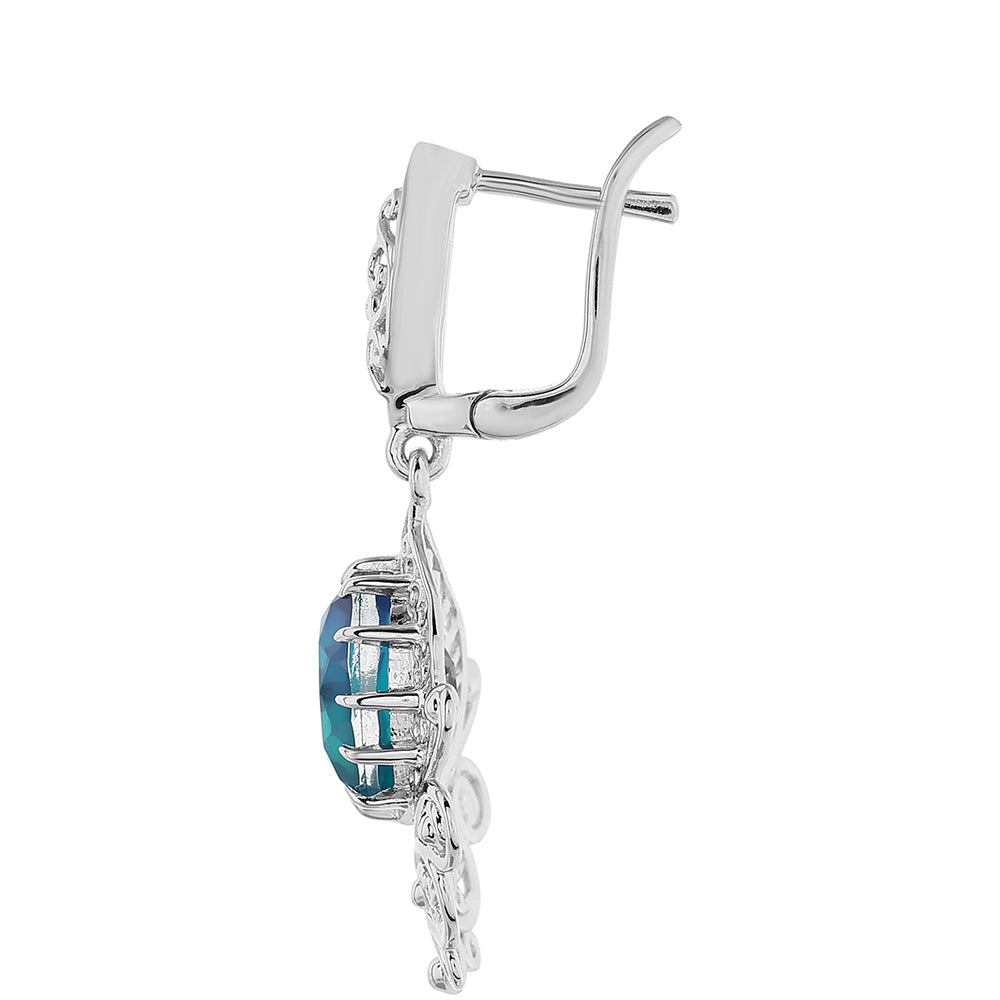 Pendientes de Plata con Cuarzo Pavo Real 2 